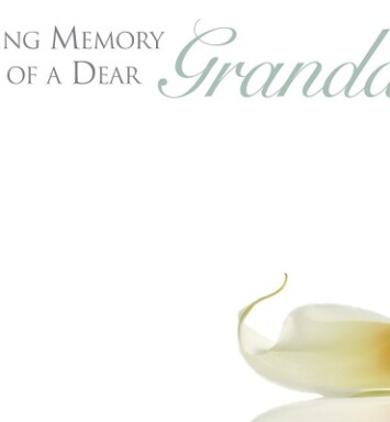 Florist Small Cards - In Loving Memory Dear Grandad Cali Lily