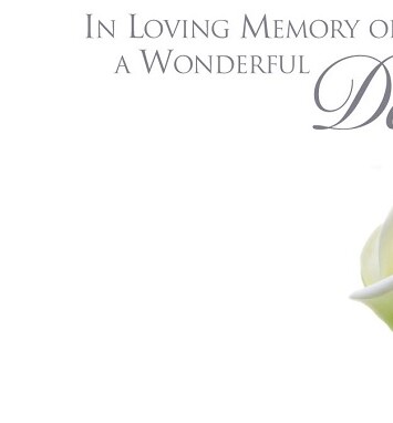 Florist Small Cards - In Loving Memory Wonderful Dad Cali Lily