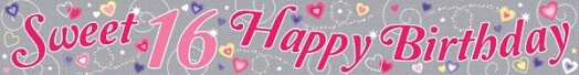 9ft Banner Sweet 16th Birthday
