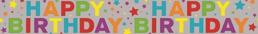 9ft Banner Happy Birthday Text