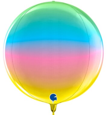 15 Inch Globe 4D Balloon - Rainbow
