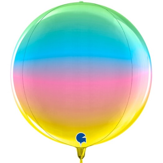 15 Inch Globe 4D Balloon - Rainbow