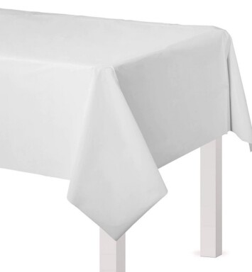 Plastic Table Cover - Frosty White