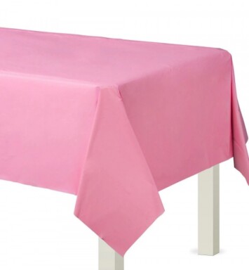 Plastic Table Cover - Bright Pink