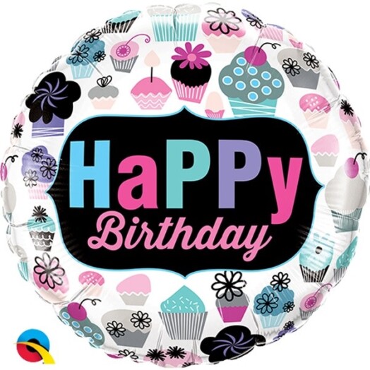 18" Cupcakes Emblem Birthday Foil Balloon