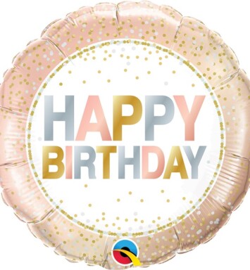 18" Birthday Metallic Dots Foil Balloon