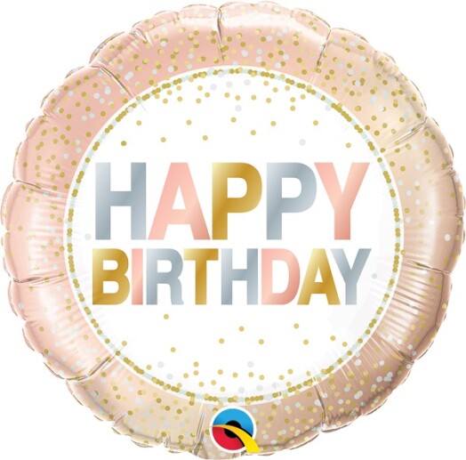 18" Birthday Metallic Dots Foil Balloon