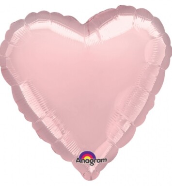 Unpackaged 18" Metallic Pearl Pastel Pink Heart Foil Balloon