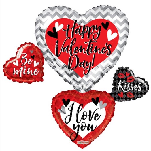 36" Happy Valentine's Day Balloon Bouquet Super Shape Balloon