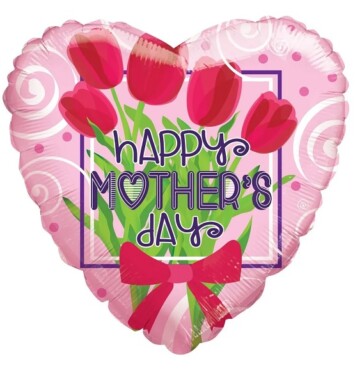 18" Happy Mother's Day Tulips Foil Balloon