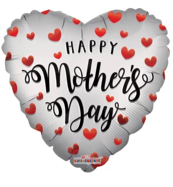 18" Happy Mother's Day Matte Heart Foil Balloon