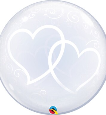 24" Deco Bubble - Entwined Hearts