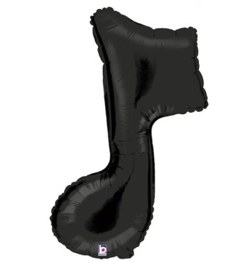 Single Black Music Note Super Shape Foil Balloon