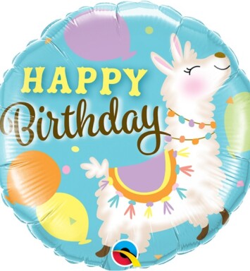 18" Birthday Llama Foil Balloon