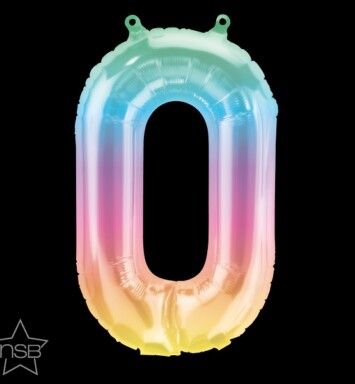 16" Mini Shape Number Balloon 0 - Jelli Ombre