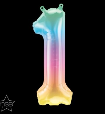 16" Mini Shape Number Balloon 1 - Jelli Ombre