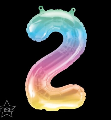 16" Mini Shape Number Balloon 2 - Jelli Ombre