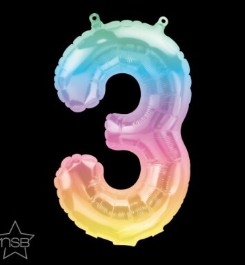 16" Mini Shape Number Balloon 3 - Jelli Ombre