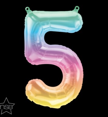 16" Mini Shape Number Balloon 5 - Jelli Ombre