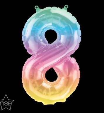 16" Mini Shape Number Balloon 8 - Jelli Ombre
