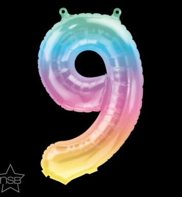 16" Mini Shape Number Balloon 9 - Jelli Ombre