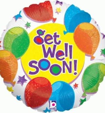 18 Inch Balloon Stars Get Well Foil Balloon