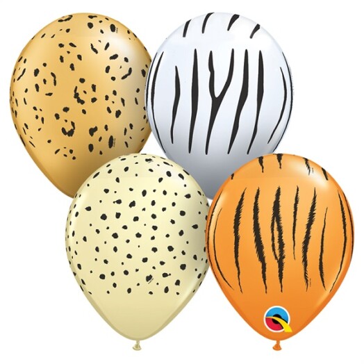5 Inch Safari Assortment Latex Balloons 100ct