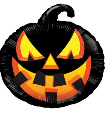18" Halloween Black Pumpkin Foil Balloon