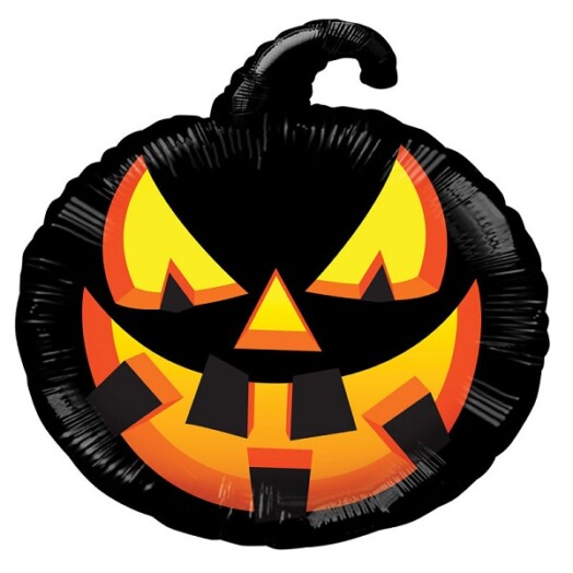 18" Halloween Black Pumpkin Foil Balloon