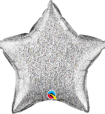 Unpackaged 20" Glittergraphic Star Foil Balloon - Silver