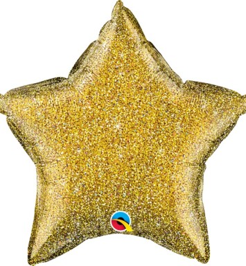 Unpackaged 20" Glittergraphic Star Foil Balloon - Gold