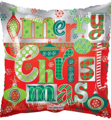 18" Merry Christmas Ornaments Foil Balloon