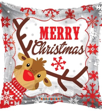 18" Happy Holidays Reindeer Foil Balloon