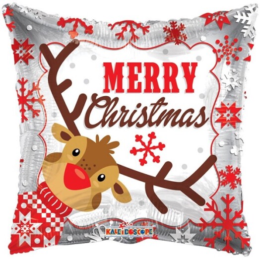 18" Happy Holidays Reindeer Foil Balloon