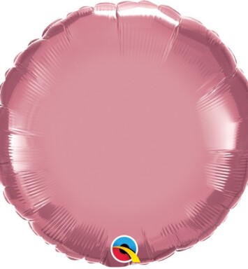 Unpackaged 18" Chrome Mauve Round Foil Balloon