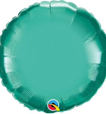 Unpackaged 18" Chrome Green Round Foil Balloon