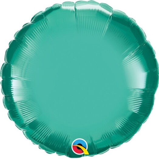Unpackaged 18" Chrome Green Round Foil Balloon