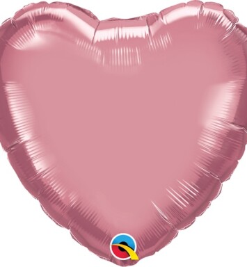 Unpackaged 18" Chrome Mauve Heart Foil Balloon