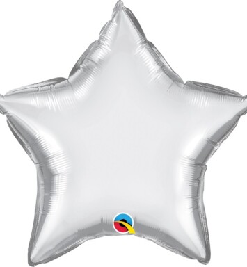 Unpackaged 20" Chrome Silver Star Foil Balloon