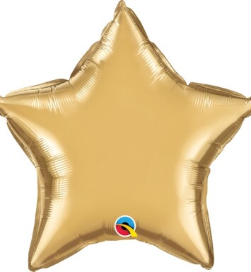 Unpackaged 20" Chrome Gold Star Foil Balloon