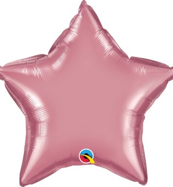Unpackaged 20" Chrome Mauve Star Foil Balloon