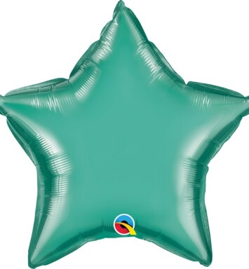 Unpackaged 20" Chrome Green Star Foil Balloon