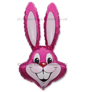Dark Pink Rabbit Head Super Shape Foil Balloon