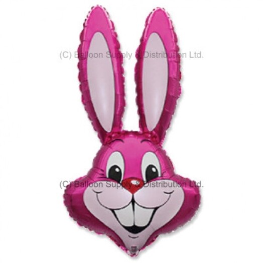Dark Pink Rabbit Head Super Shape Foil Balloon