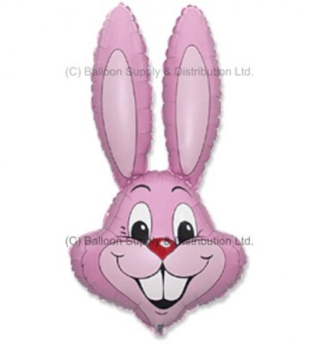 Light Pink Rabbit Head Super Shape Foil Balloon