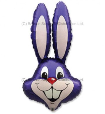 Violet Rabbit Head Super Shape Foil Balloon