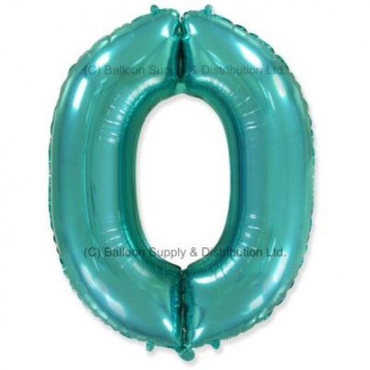 Jumbo Spearmint Green Number 0 Foil Balloon