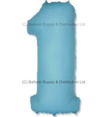 Jumbo Pastel Blue Number 1 Foil Balloon