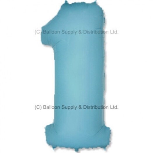Jumbo Pastel Blue Number 1 Foil Balloon