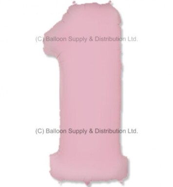 Jumbo Pastel Pink Number 1 Foil Balloon